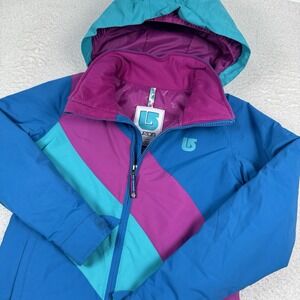 Burton Dry Ride Ski Jacket Girl's Medium 10/12 Multicolor Full Zip Hooded Snow